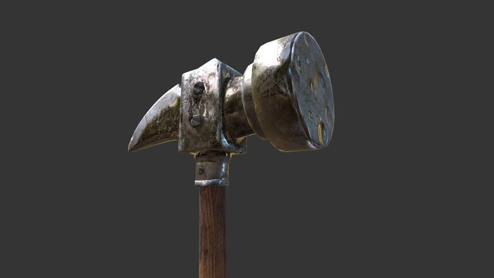 Medieval Battle hammer 3D Model