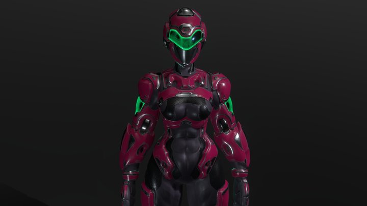 Cyborg Girl 3D Model