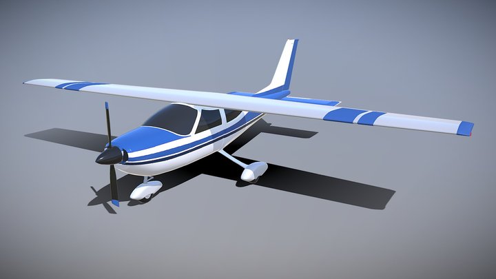 Cessna Cardinal propeller plane 3D Model