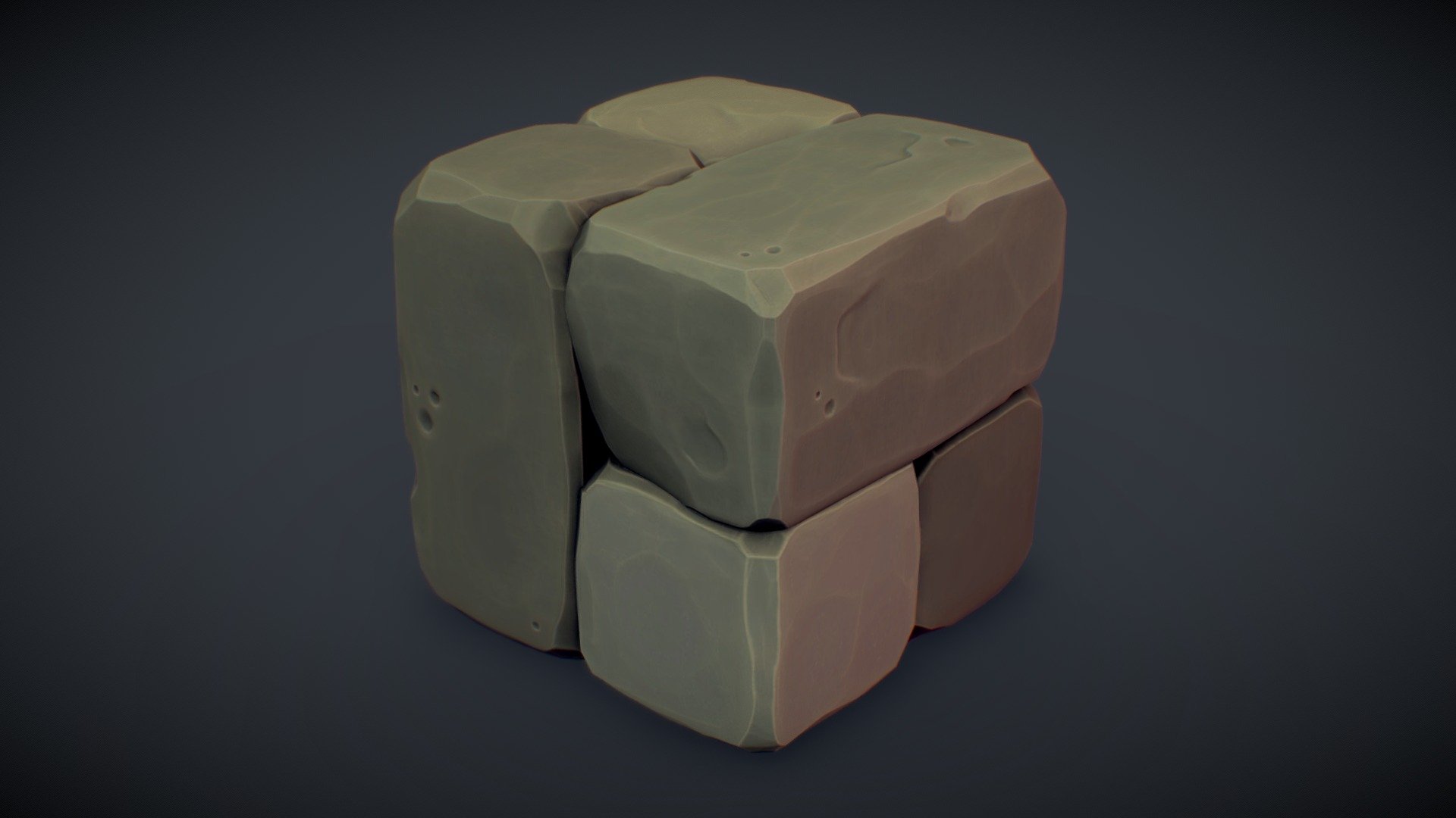 Cube World Stone Block 1 PBR Series Buy Royalty Free 3D model by