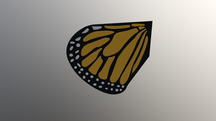 Butterfly wing lower left – Modello 3D gratuito STL
