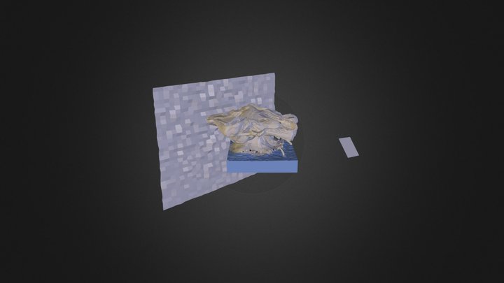 Isometric Volcano Scene 3D Model