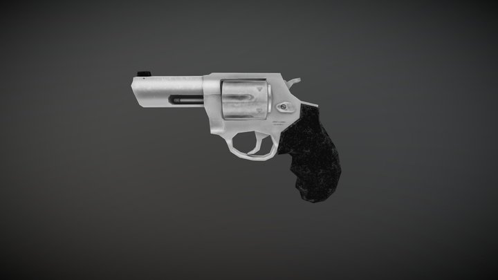 Low Poly Revolver 3D Model