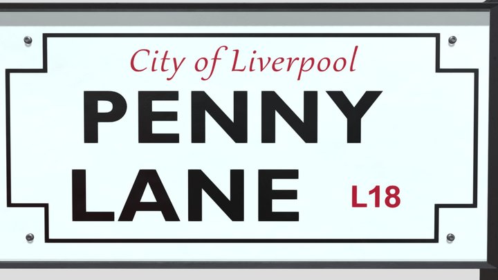Penny Lane sign, Mossley Hill (Clean) 3D Model