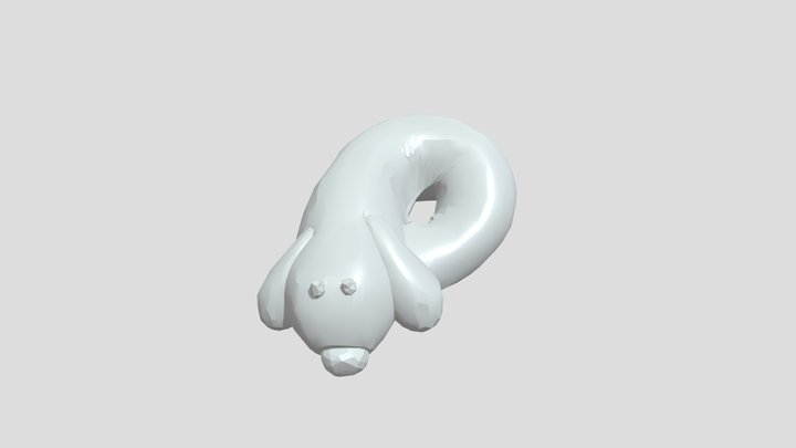 Dog-shaped donut with face 3D Model