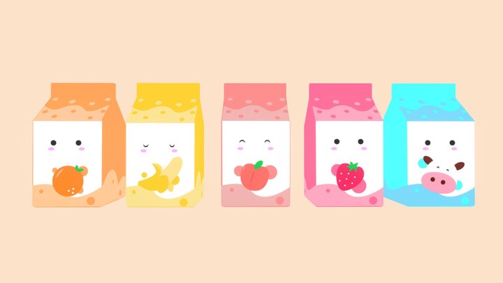 Milk Cute 3D 3D Model