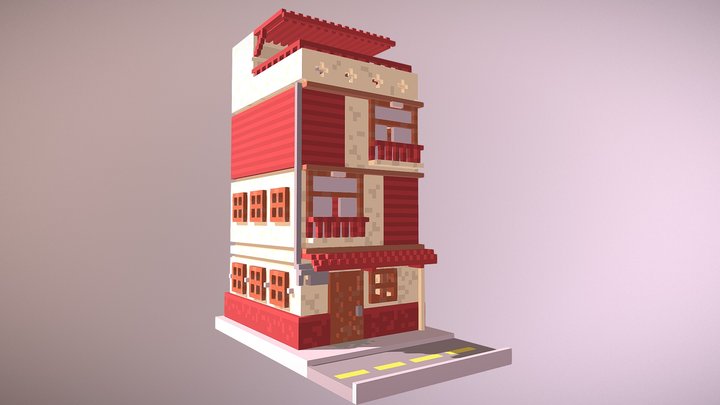 voxel : cream and velvet 3D Model