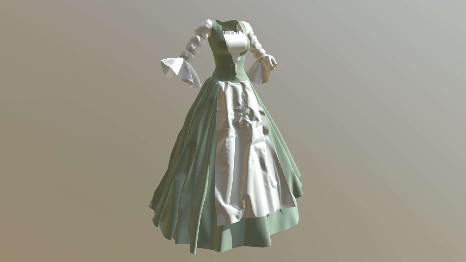 Classic Dress - Marvelous Designer - Buy Royalty Free 3D model by