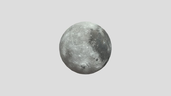 Low poly moon model 3D Model