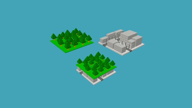Parallel earth voxel 3D Model