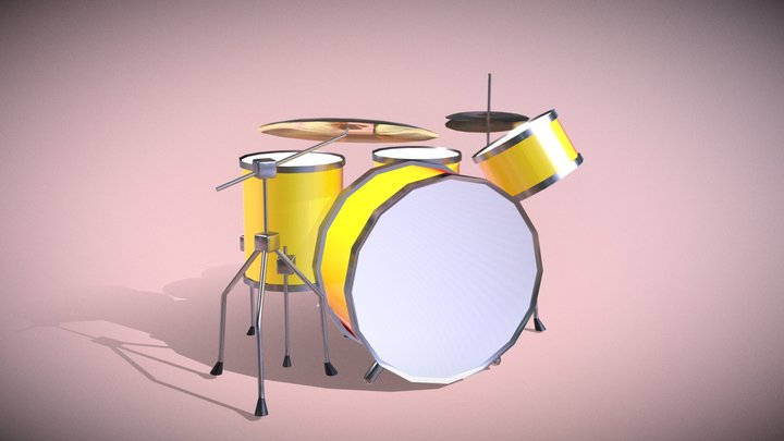 Vintage Drum Set 3D Model