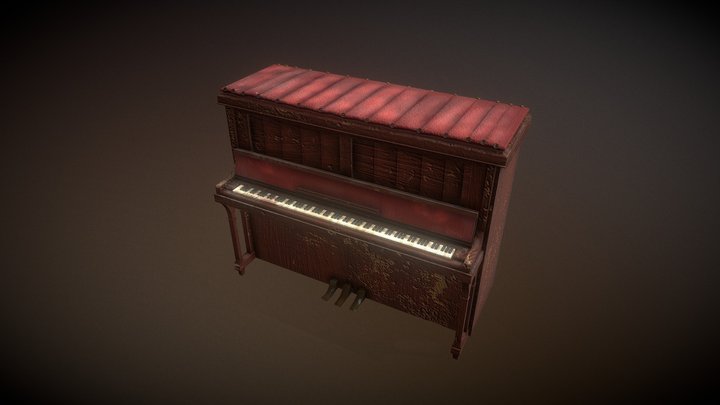 Old Piano 3D Model