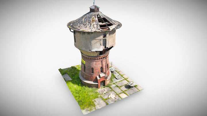 Marciszów - zabytkowa wieża ciśnie, Dolny Śląsk 3D Model