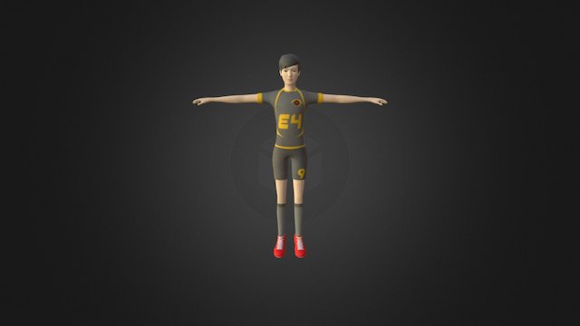 Futsal Player With Elineur 4 Jersey 3D Model