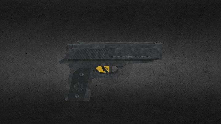 Beretta 92FS Police Special Pistol PS1 Style 3D Model