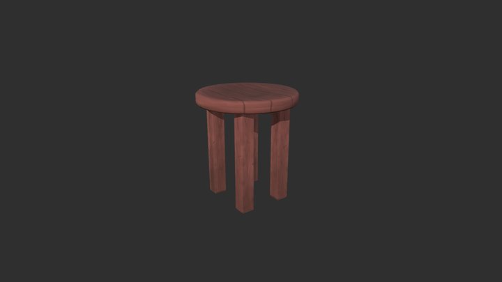 Taburete handpainted 3D Model