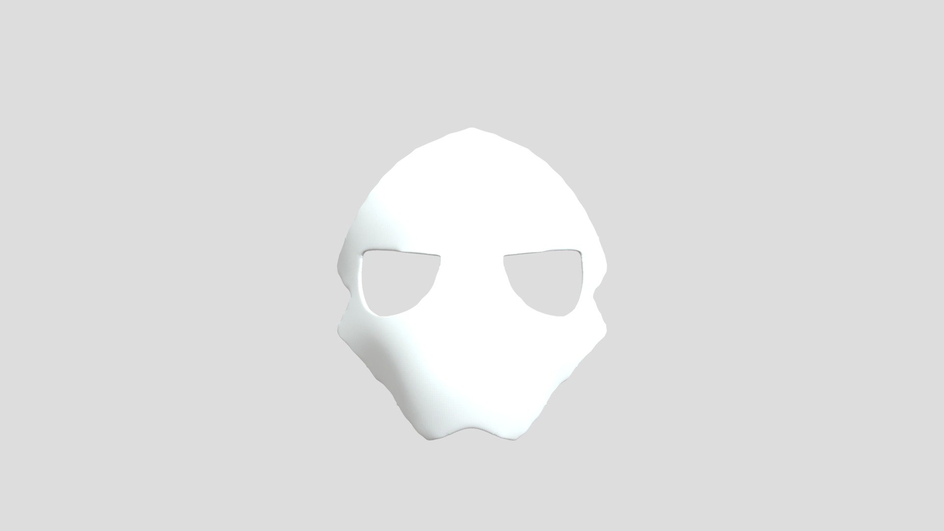 Neon White Mask STL 3D Model (Instant Download) 