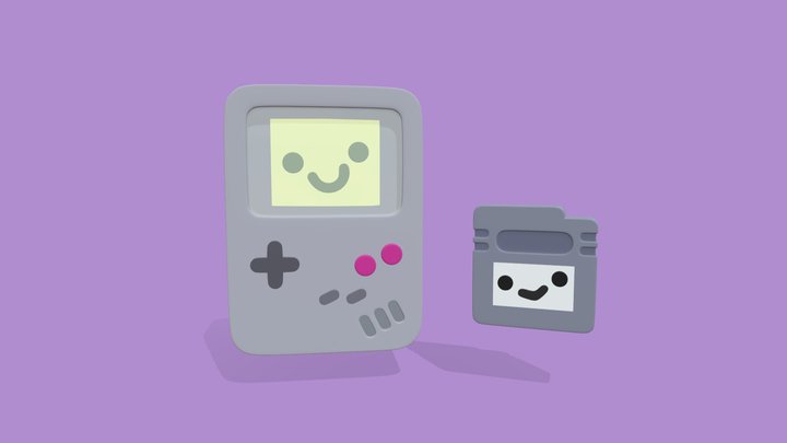 Cute Game Boy 3D Model