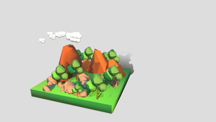 low poly environment 3D Model