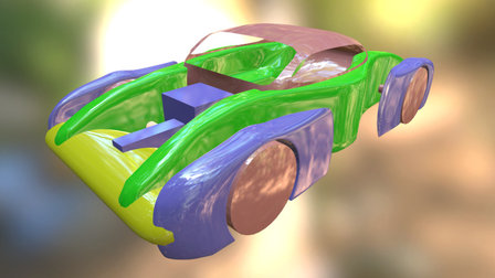 Car with almost open wheels 3D Model