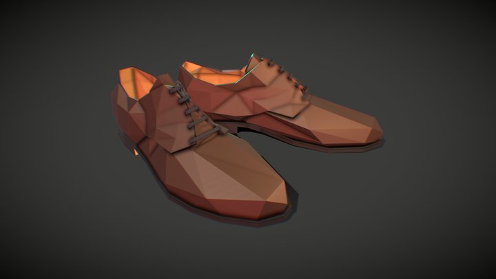 Low-poly derby shoes 3D Model