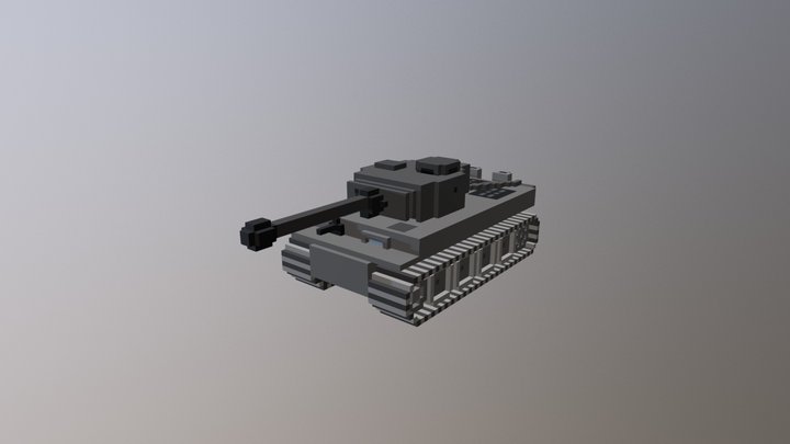 Voxel Tank Tigr 3D Model
