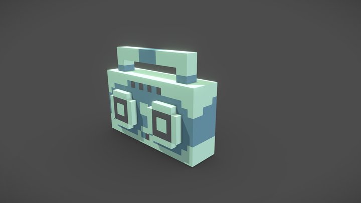 Voxel Boombox 3D Model