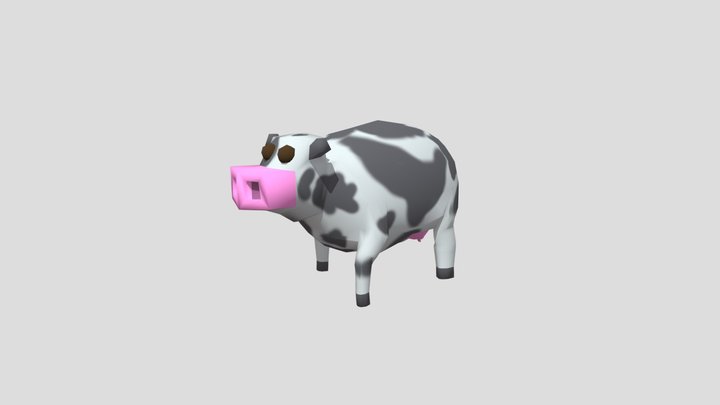 Lowpoly cow walk 3D Model