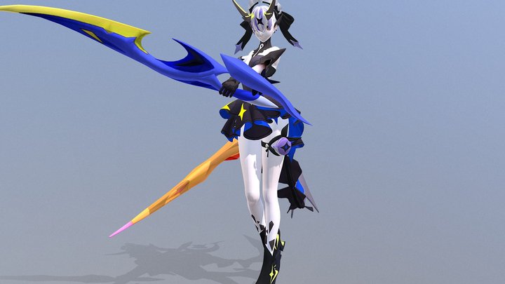 FREE MMO RPG female 4k H-contrast FBX 3D Model