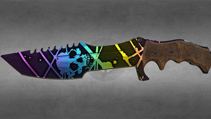 Tracker knife, Acid Etced Ti coat 3D Model