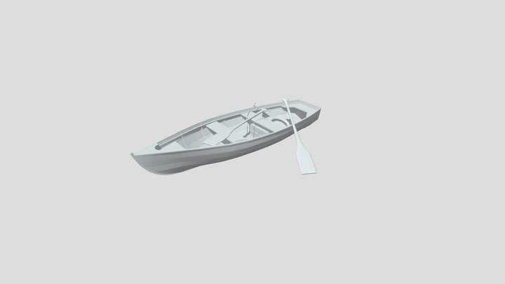 Wooden Fishing Boat 3D Model