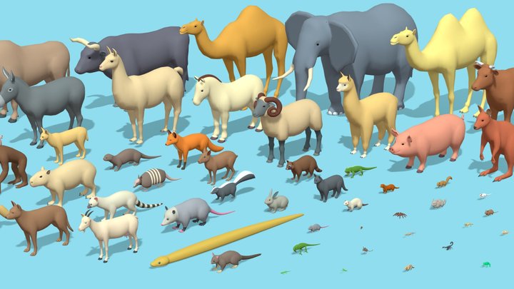 Animal Assets Pack (Low poly) 3D Model