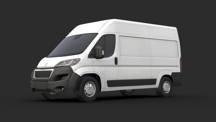Peugeot Boxer 2014 AR/VR, LowPoly 3D Model 3D Model