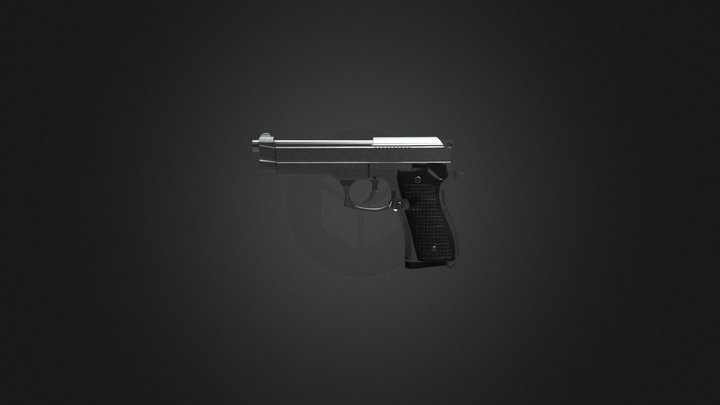 Beretta Pistol - Low Poly 3D Model