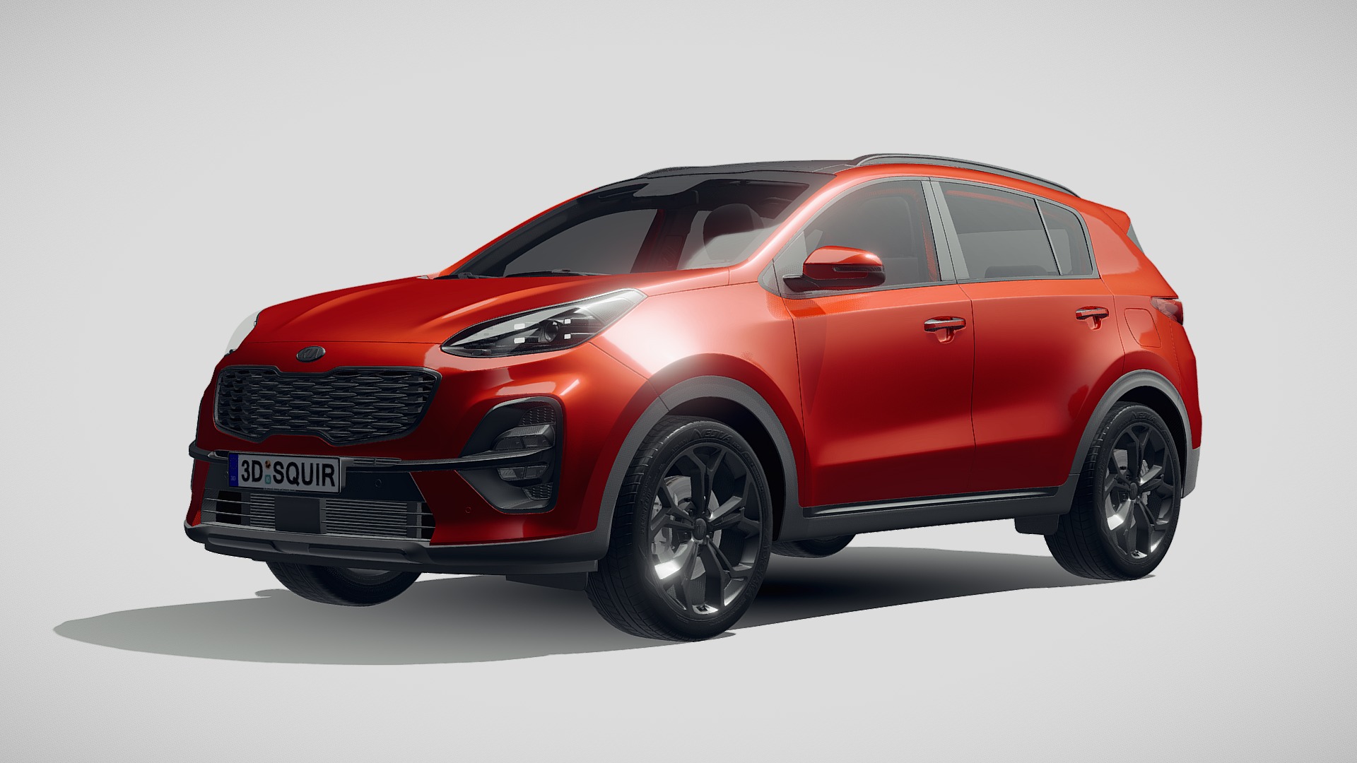 3D model Kia Sportage interior 2019 - This is a 3D model of the Kia Sportage interior 2019. The 3D model is about a red car with a white background.