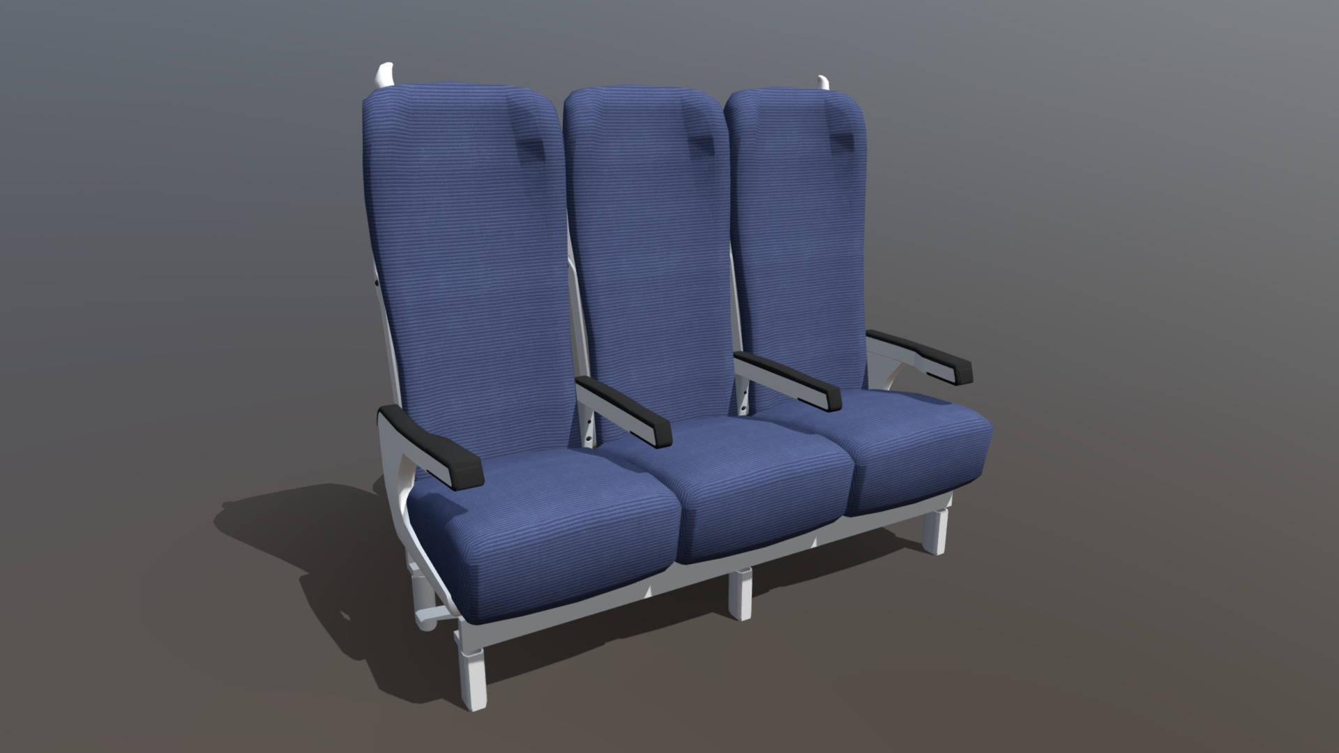 3D model Train seat 015 - This is a 3D model of the Train seat 015. The 3D model is about a couple of blue chairs.