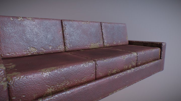 A Simply Damaged Couch. 3D Model