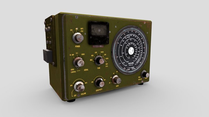 Lowpoly Radio_Sailor 1024K Texture 3D Model