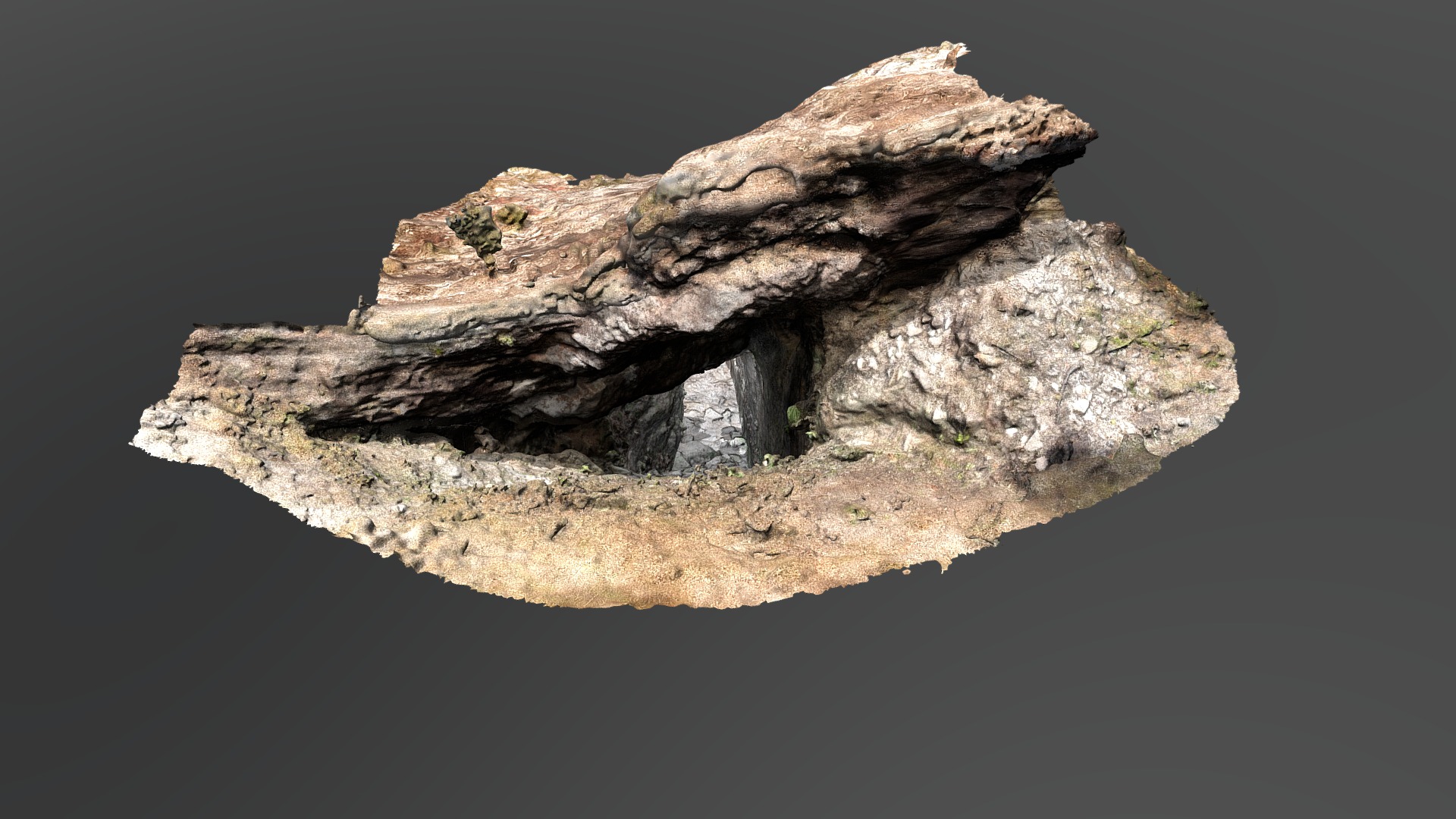 3D model Minas do Morro da Queimada - This is a 3D model of the Minas do Morro da Queimada. The 3D model is about a log on a rock.