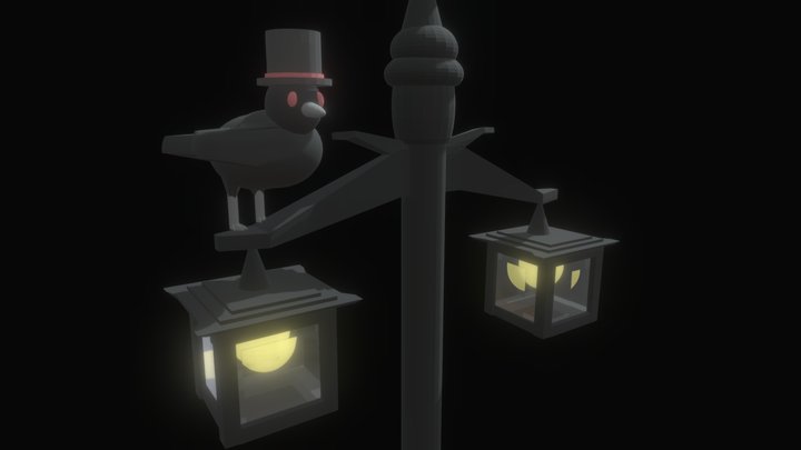 Bird on a lamp post 3D Model