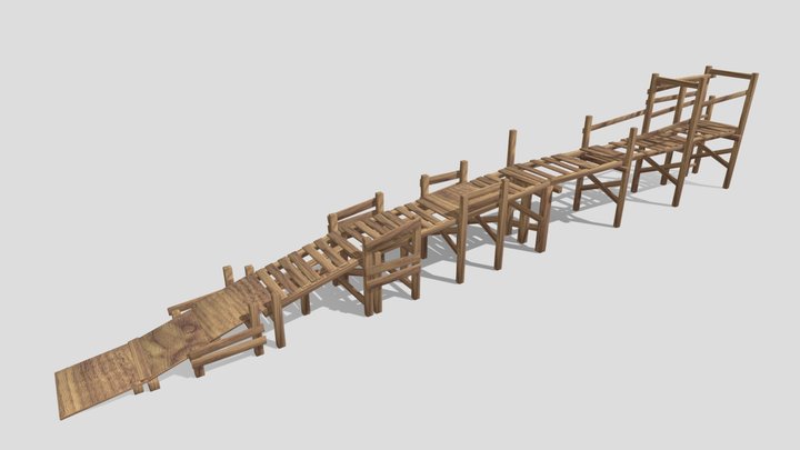 wooden bridge 3D Model