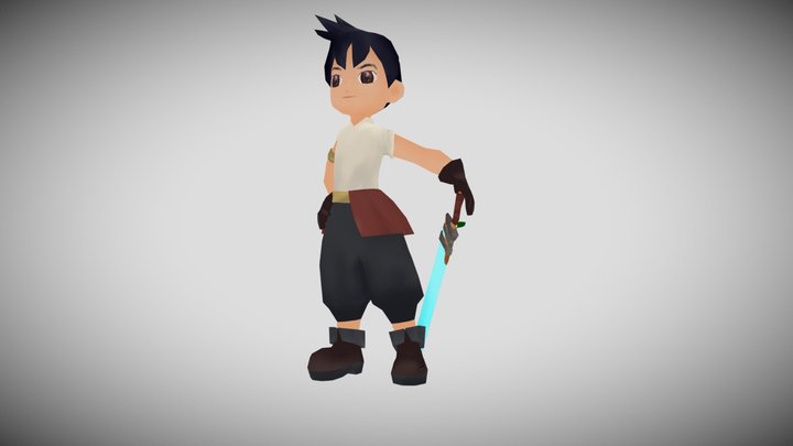 Boy warrior 3D Model