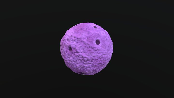 Stylized Planet - Purple Moon 3D Model