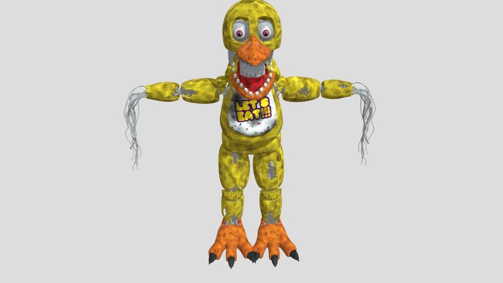 Withered Chica By Thudner Port By Scrappyboi 3D Model