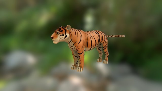 Tiger Toon Lowpoly 3D Model