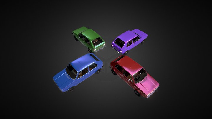 VW Golf Gti- Multiple Colours 3D Model