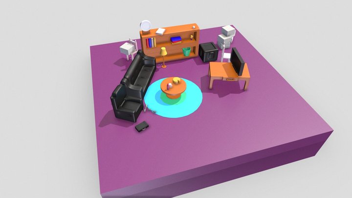Cartoon Room 3D Model