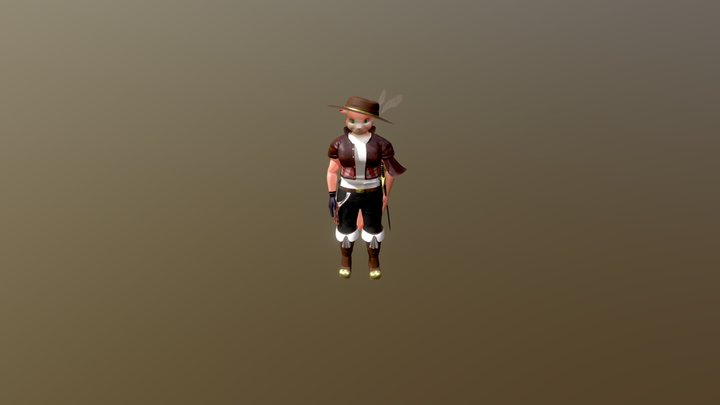cat swordman 3D Model