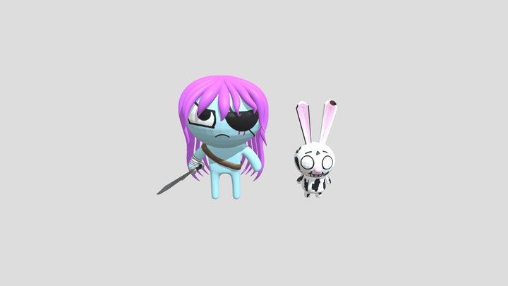 Battle Pibby And Glitched Bun Bun 3D Model