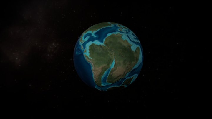 Planet Earth in the Early Cretaceous (120 Ma) – Free 3D Model STL